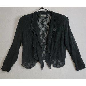 Women's VTG Rose Lace Open Front Shacket Size Medium Club 22 Los Angeles Ca